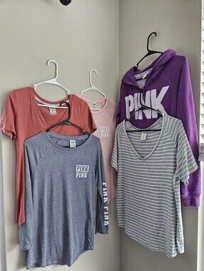 Victoria Secret Pink Small Bundle Zipper Jacket Long Sleeve Soft Tee Shirts